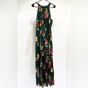 Eliza J Green Floral Halter Blouse